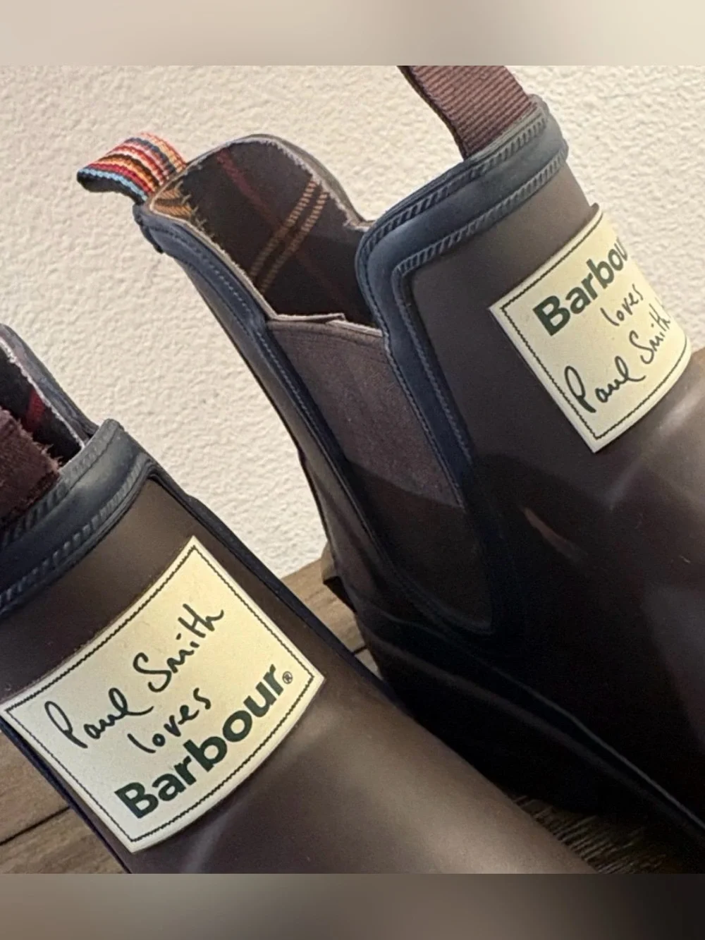 NEW [Barbour] x Paul Smith Rustic Ankle Wellingtons Chelsea Rain Boots Men’s 7